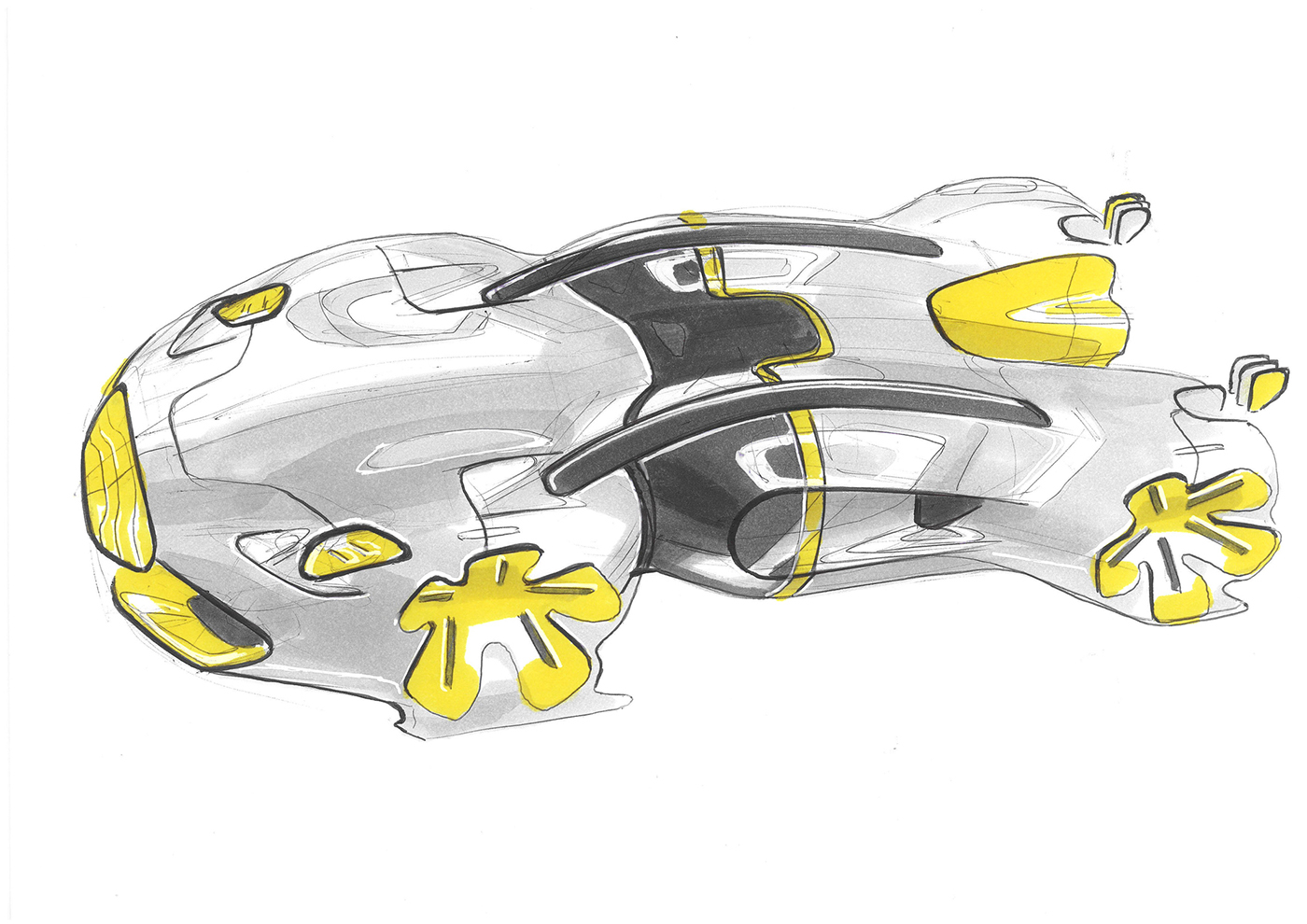FERRARI supercar Sportscar lightweight design sketches MARKER STUFF Renders