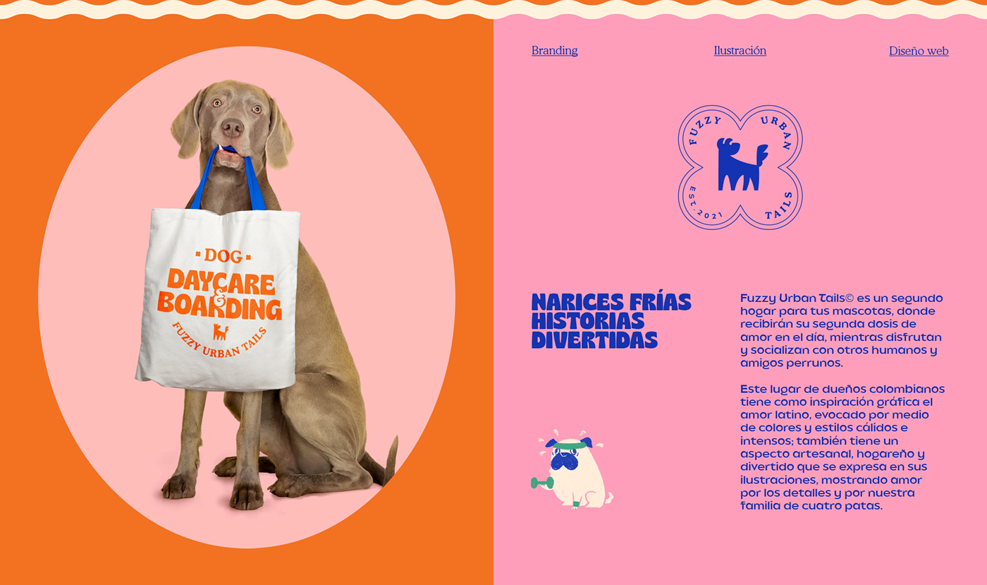 Dog Daycare cute colorful exteriordesign poster Window Display dog brand identity Pet Daycare Mascot