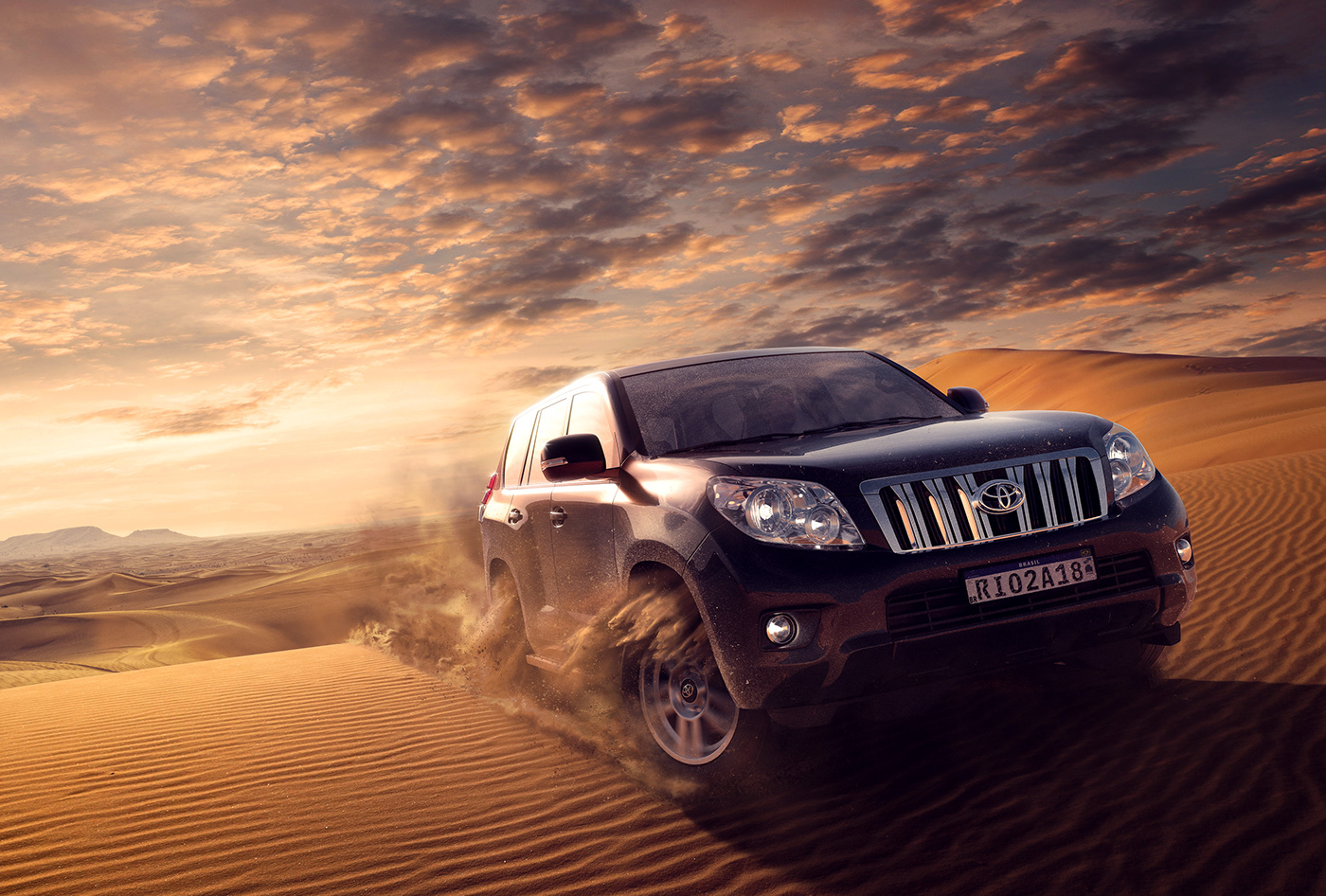 3D car CGI desert DUSK dust Land Cruiser sand sunset toyota