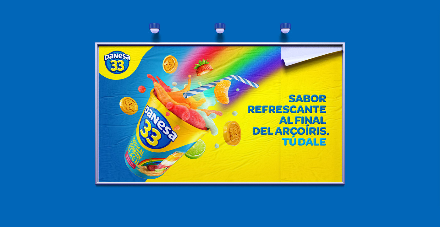 rainbow ice cream danesa 33 helado Food 3d key visual snack arcoiris gold splash