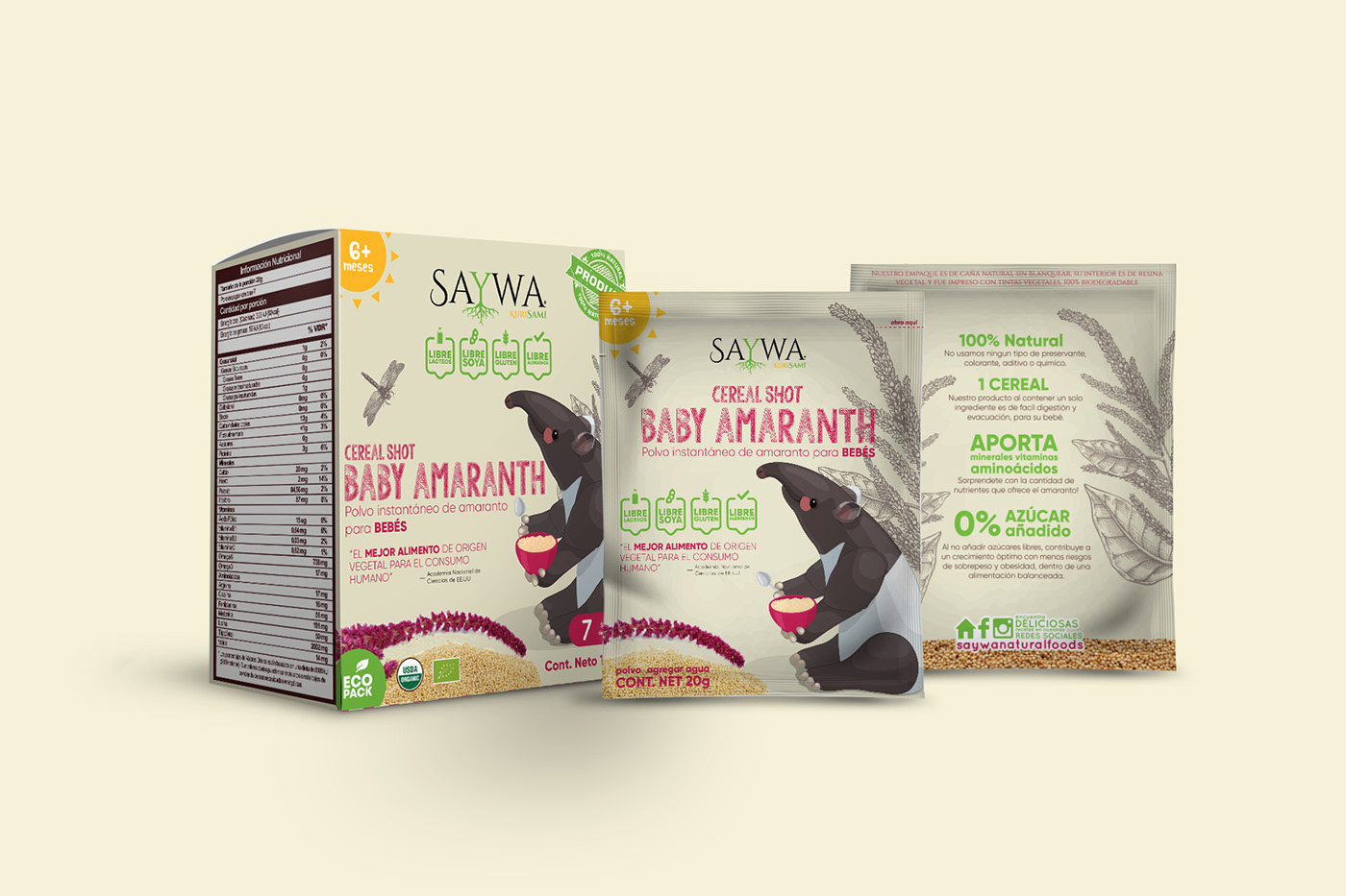 Amaranto Packaging amaranth Food  healthy fitness baby food packaging box design quinoa organic