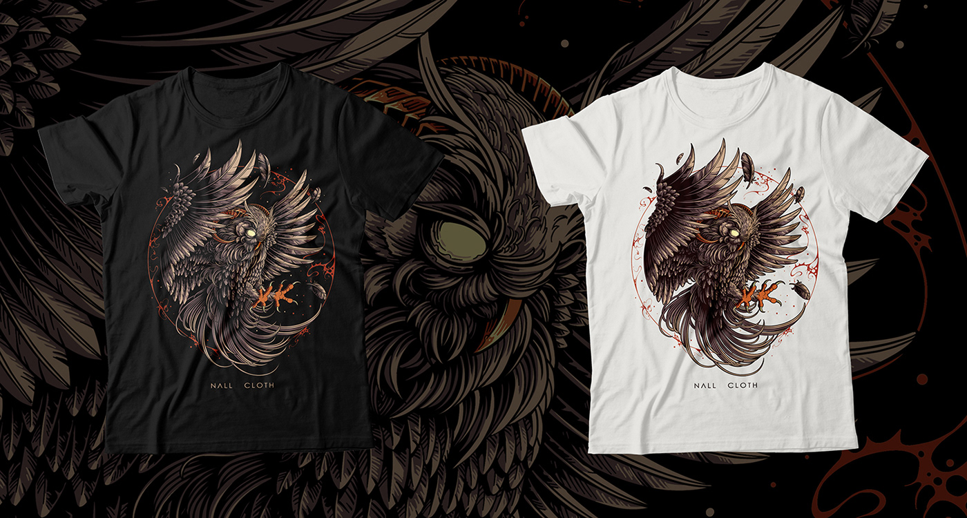 artwork beast creature demon fantasy healthypeople Horn owl Tshirt Design