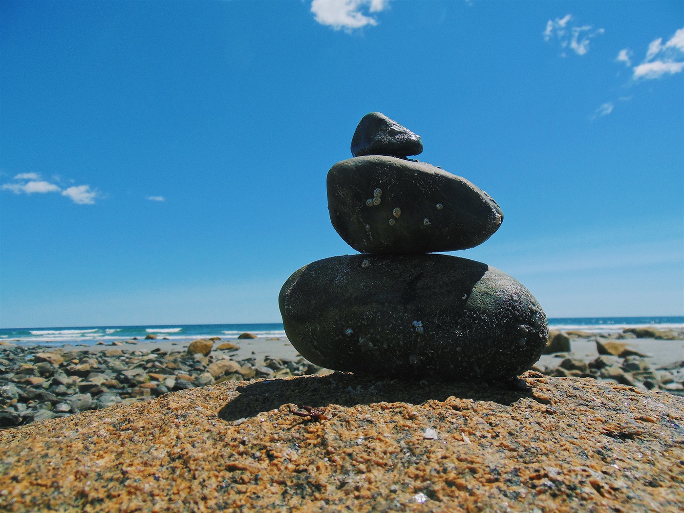 rocks sculptures beach Maine york beach