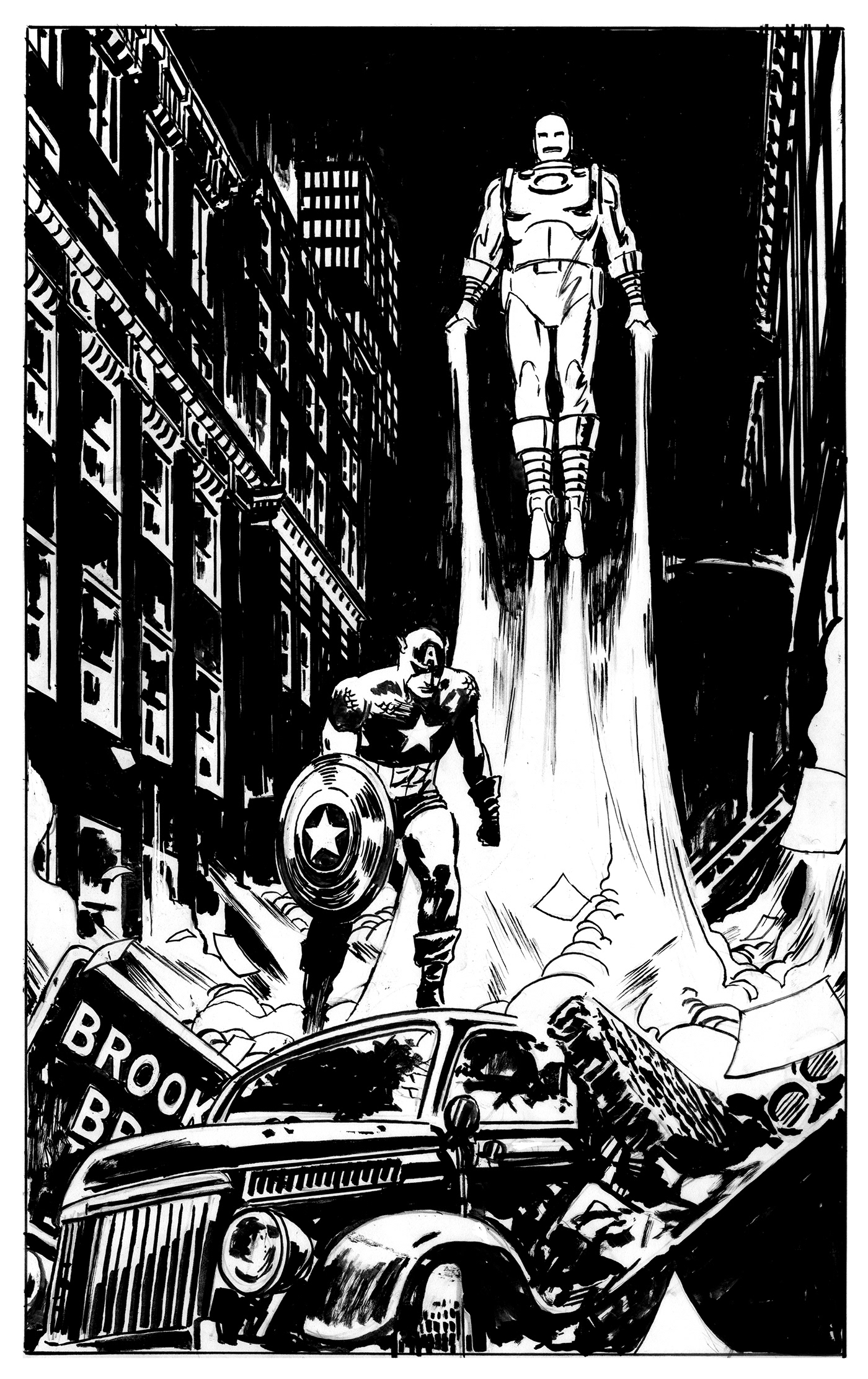 iron man captain america marvel marvel comics comics black and white inking