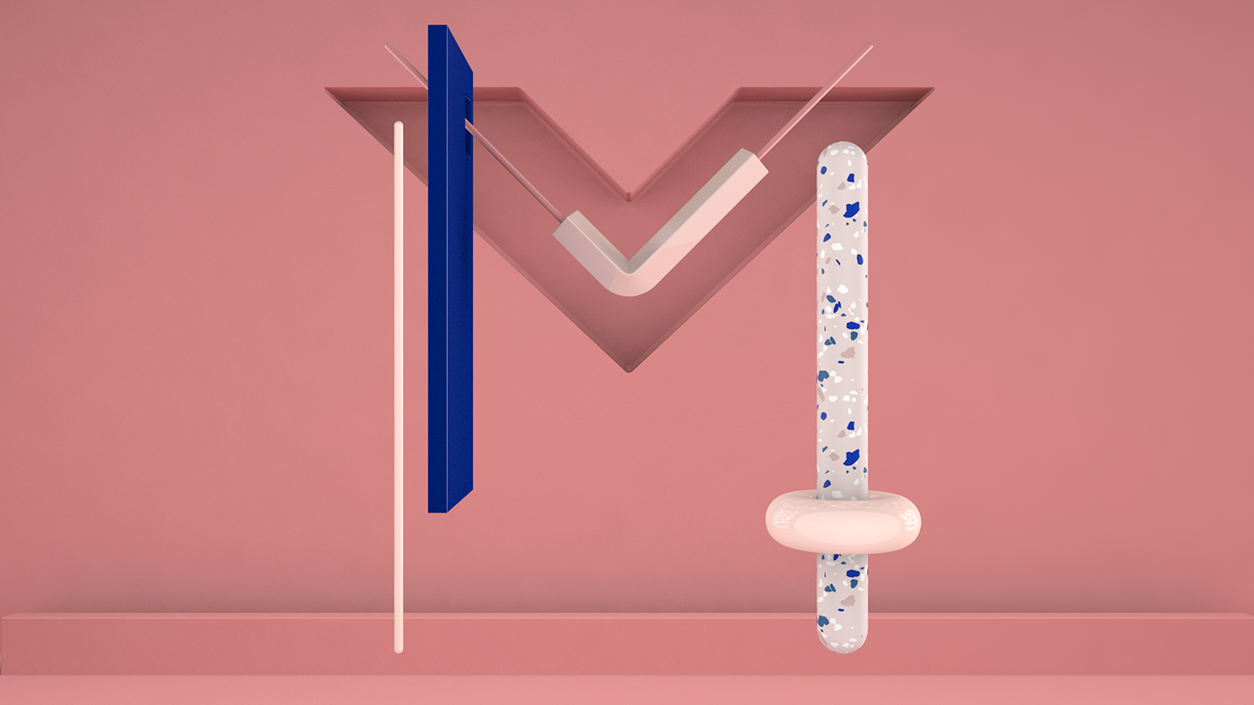 36daysoftype typography   cinema4d 3D CGI loops letters numbers cork Terrazzo