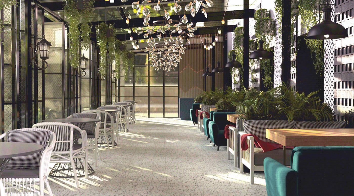 cafe restaurant Interior visualization 3ds max architecture Render corona exterior interior design 