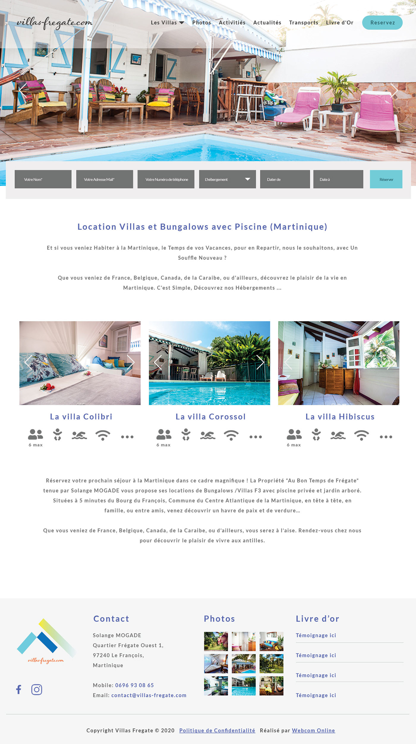 Bookingsystem customwebdesign france VillasFregate