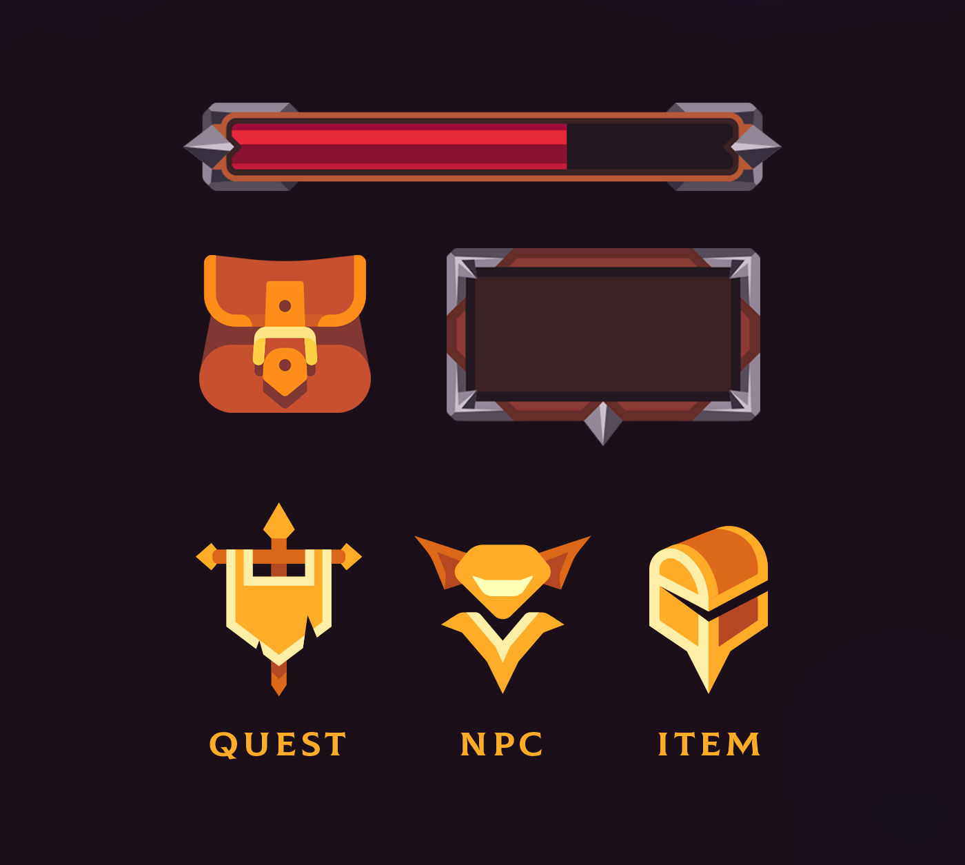 fantasy game Icon Interface inventory logo medieval quest rpg UI