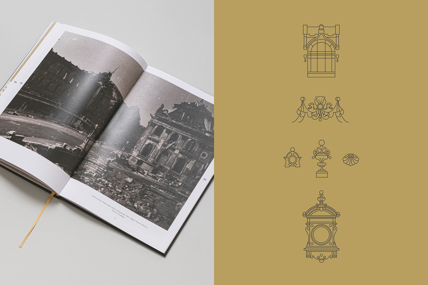 architectural Bookdesign budapest editorial golden GoldFoil hiddencharacters history Printing spreads