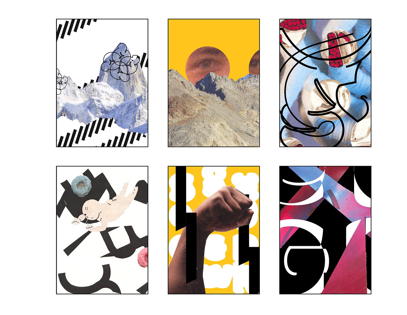 collage card deck process Experimentation typography   Overpass MODAK