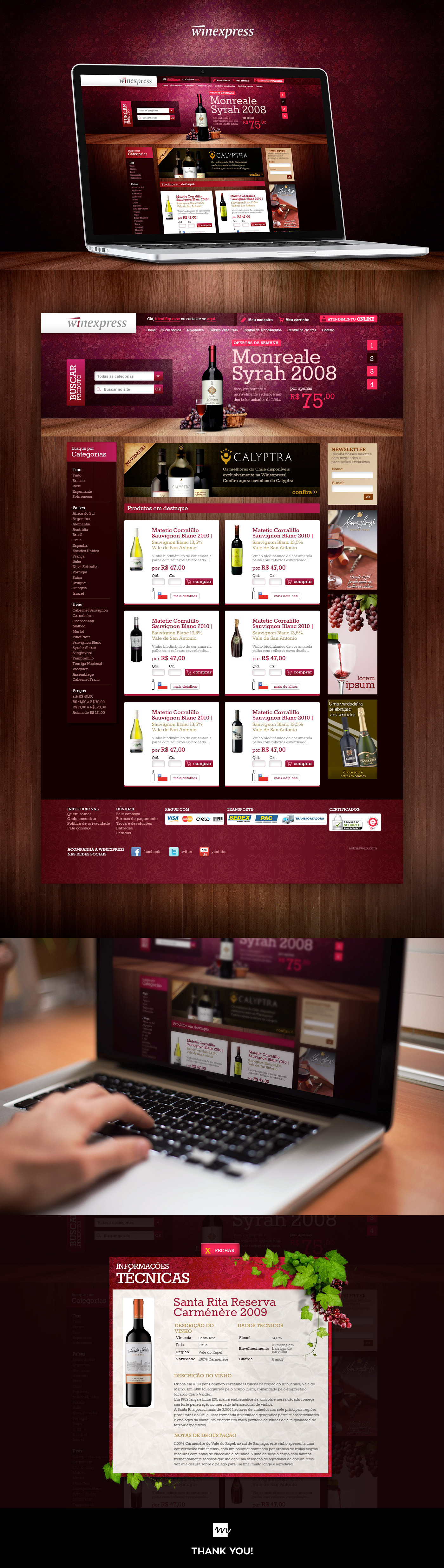 Webdesign eComerce win Ecommerce wine vinho