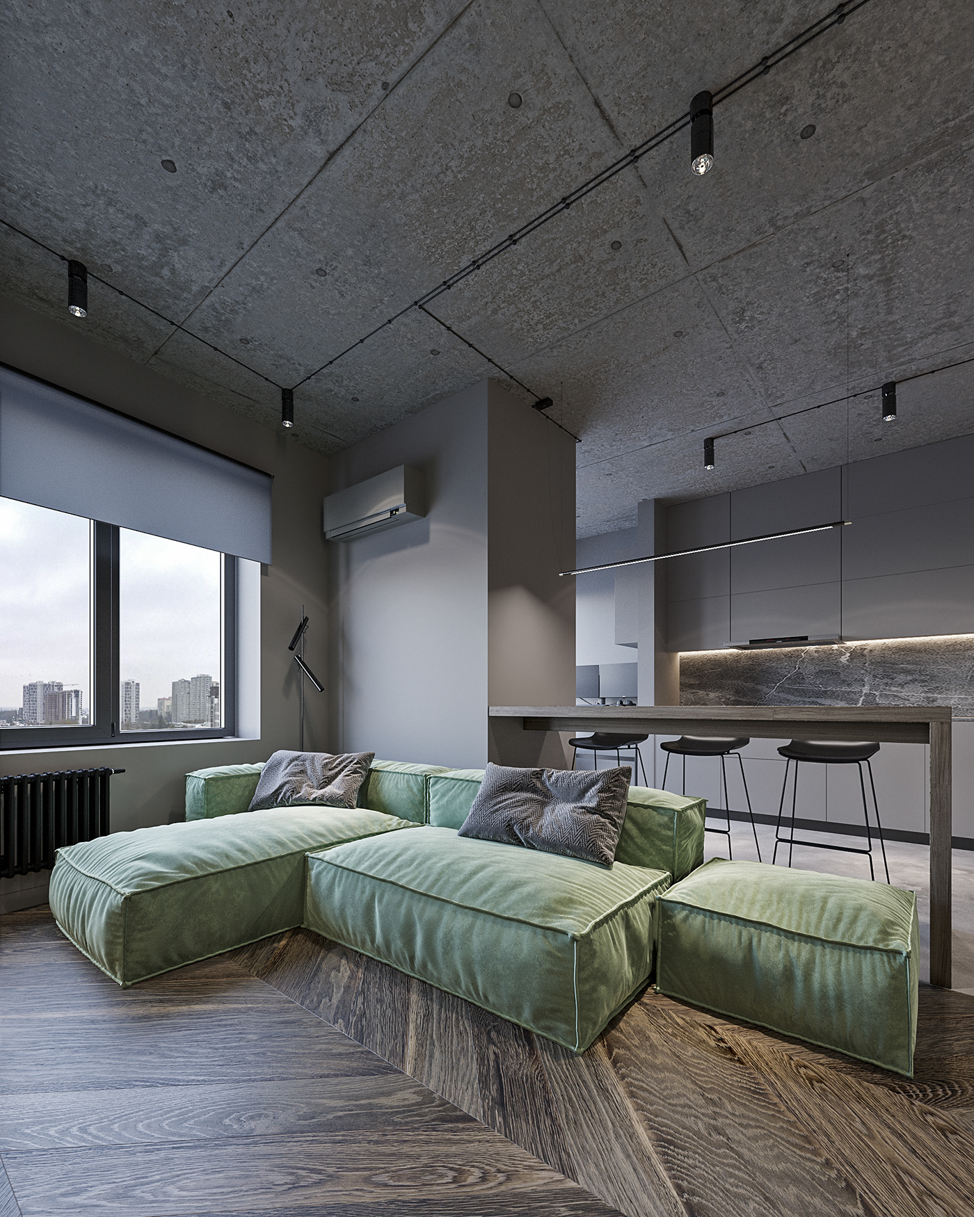 3D Rendering apartment CGI interior design  seeuhauz archviz visualization 3ds max corona modern