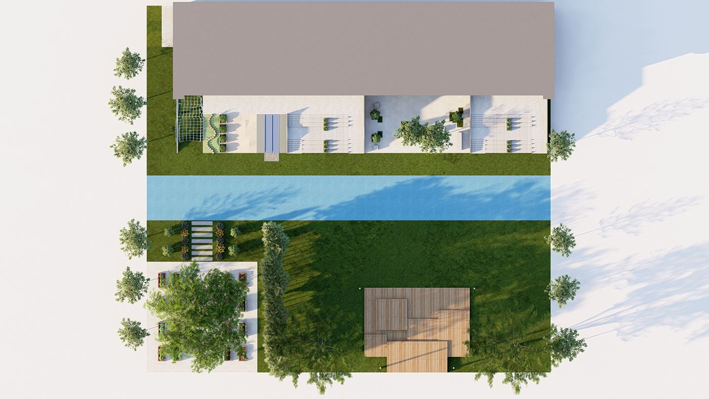 architecture Landscape Outdoor Render school visualization yard