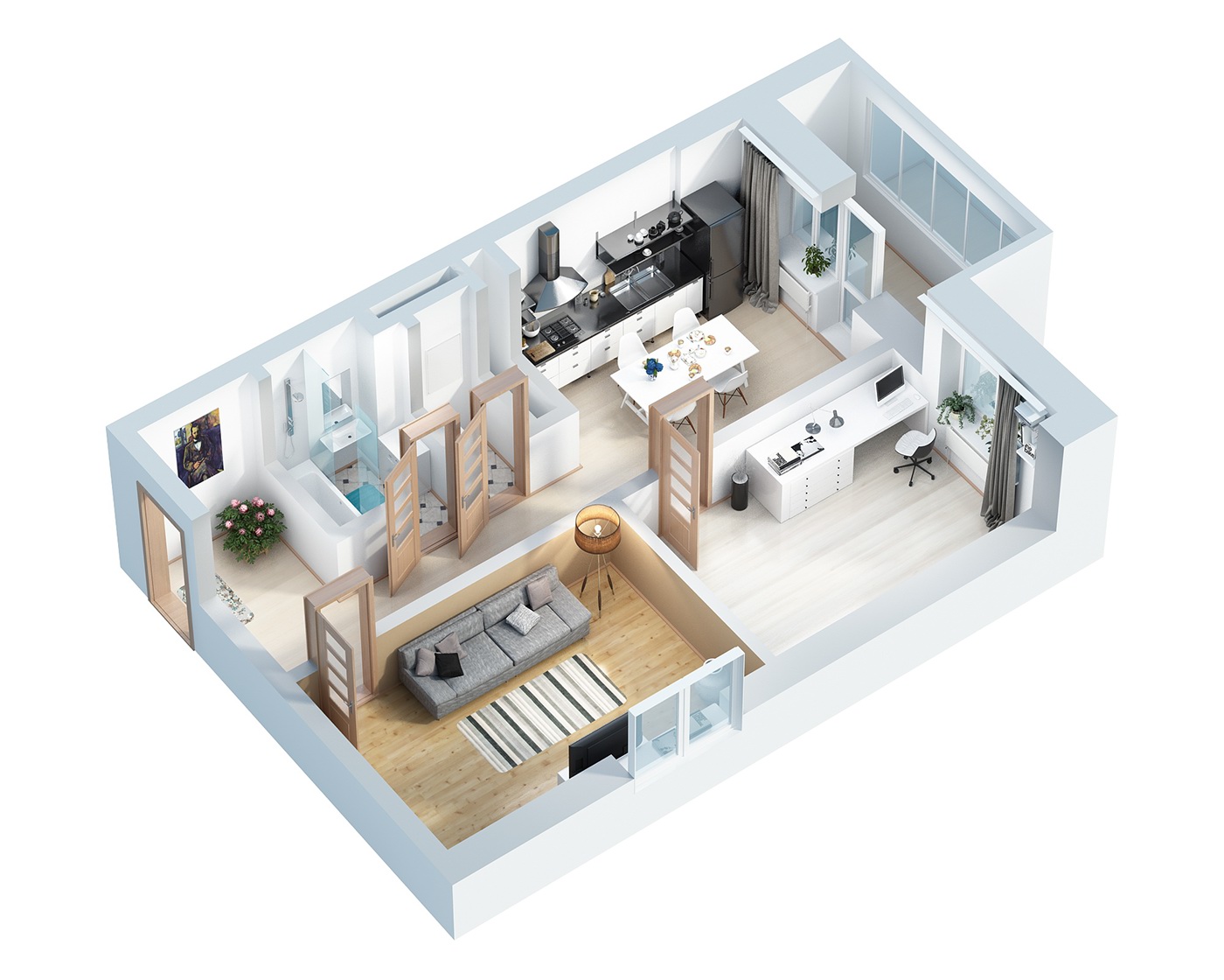 3D floorplan sale Apartment Floor Plans 3D