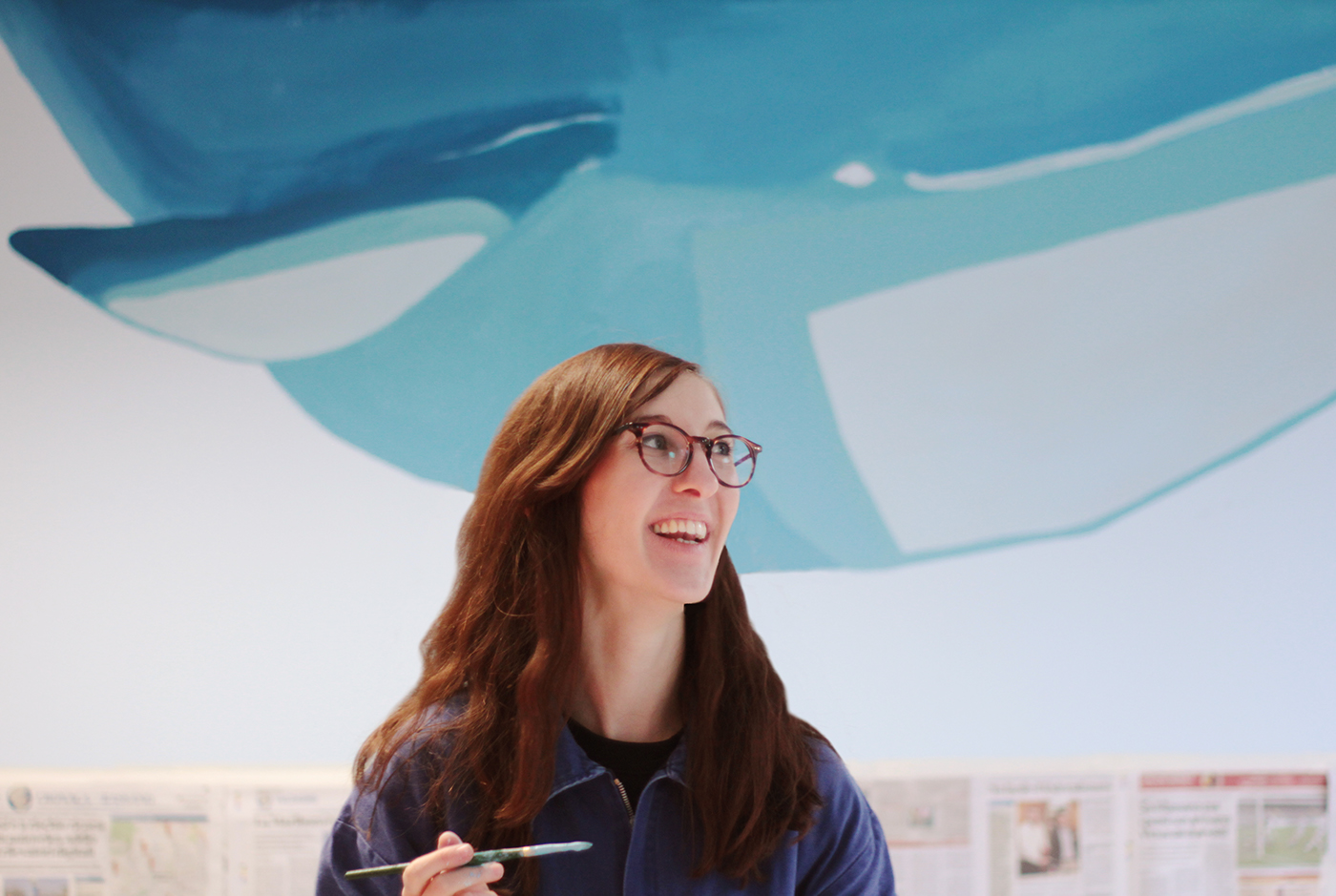 Mural Graffiti Whale laundry writer bluewhale blue Nature sea Ocean