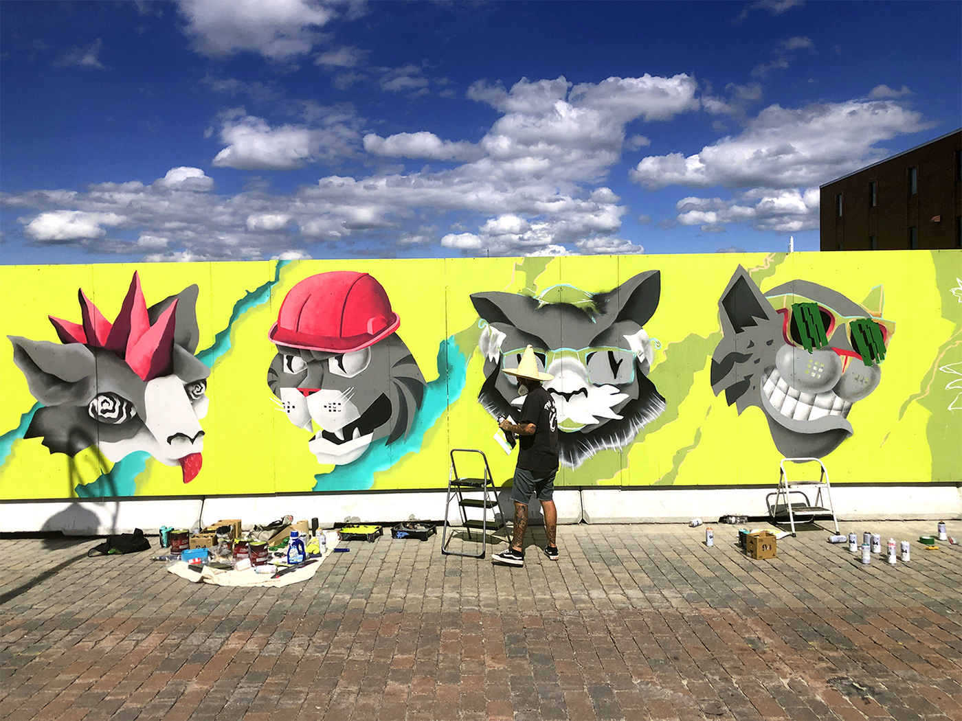 Cat cats Chat chats Mural