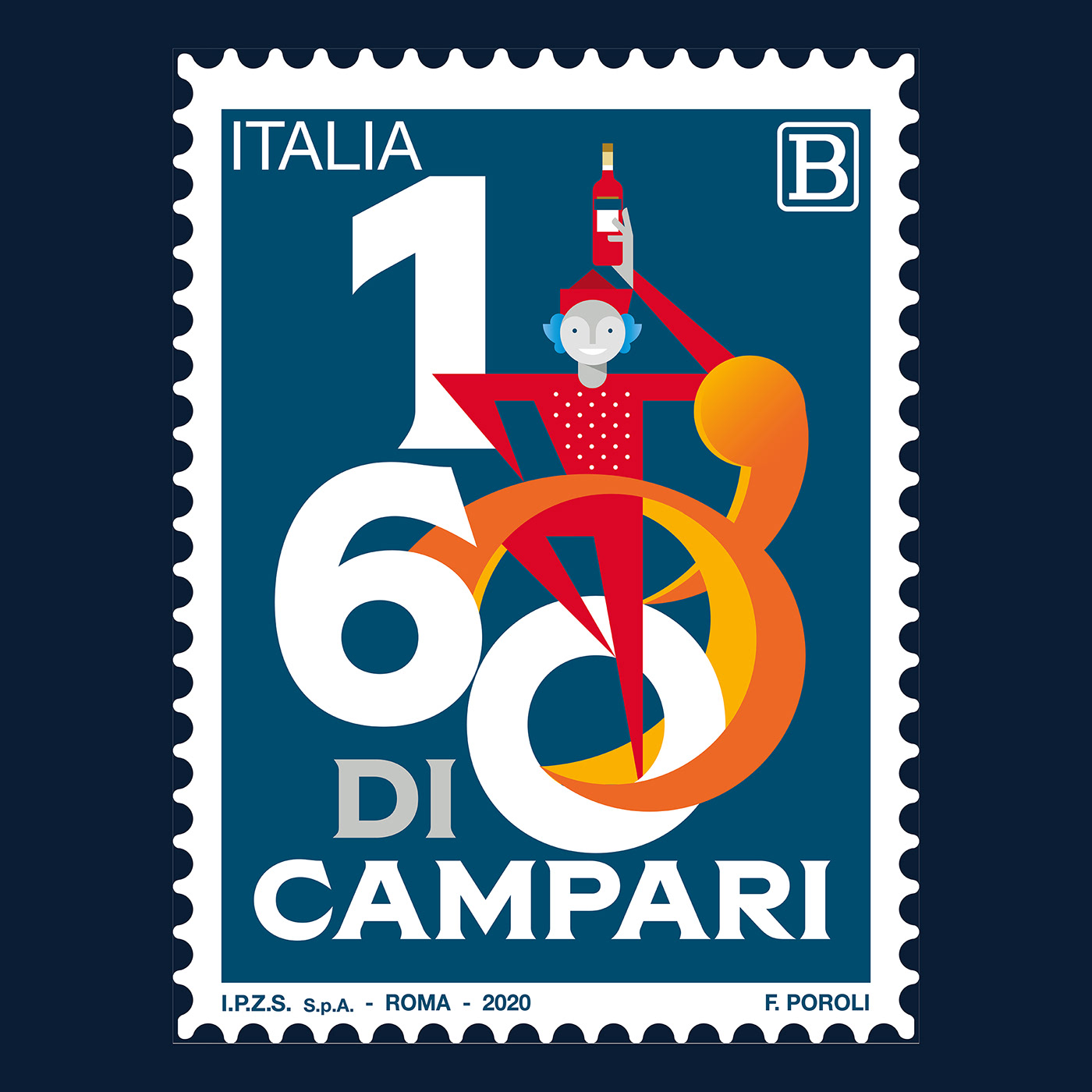 anniversary Campari celebration ILLUSTRATION  stamp