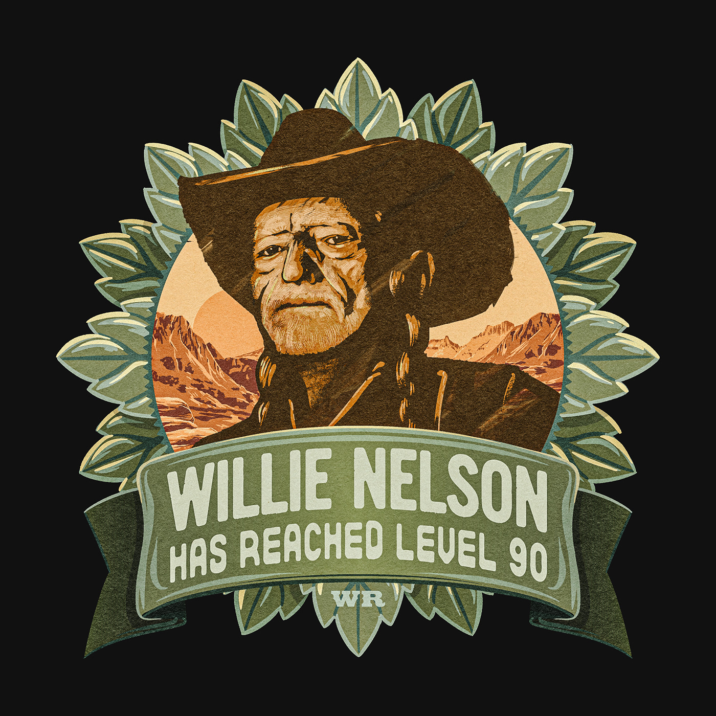 poster shirt Landscape desert Retro vintage marijuana cannabis canyon willie nelson