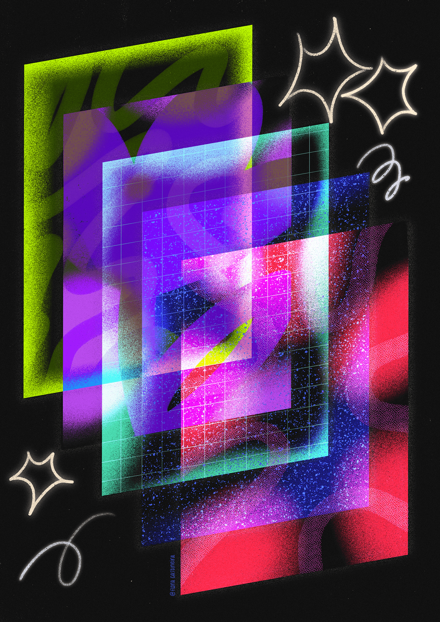 abstract Digital Art  digital illustration gradients ILLUSTRATION  modern poster Poster Design Procreate