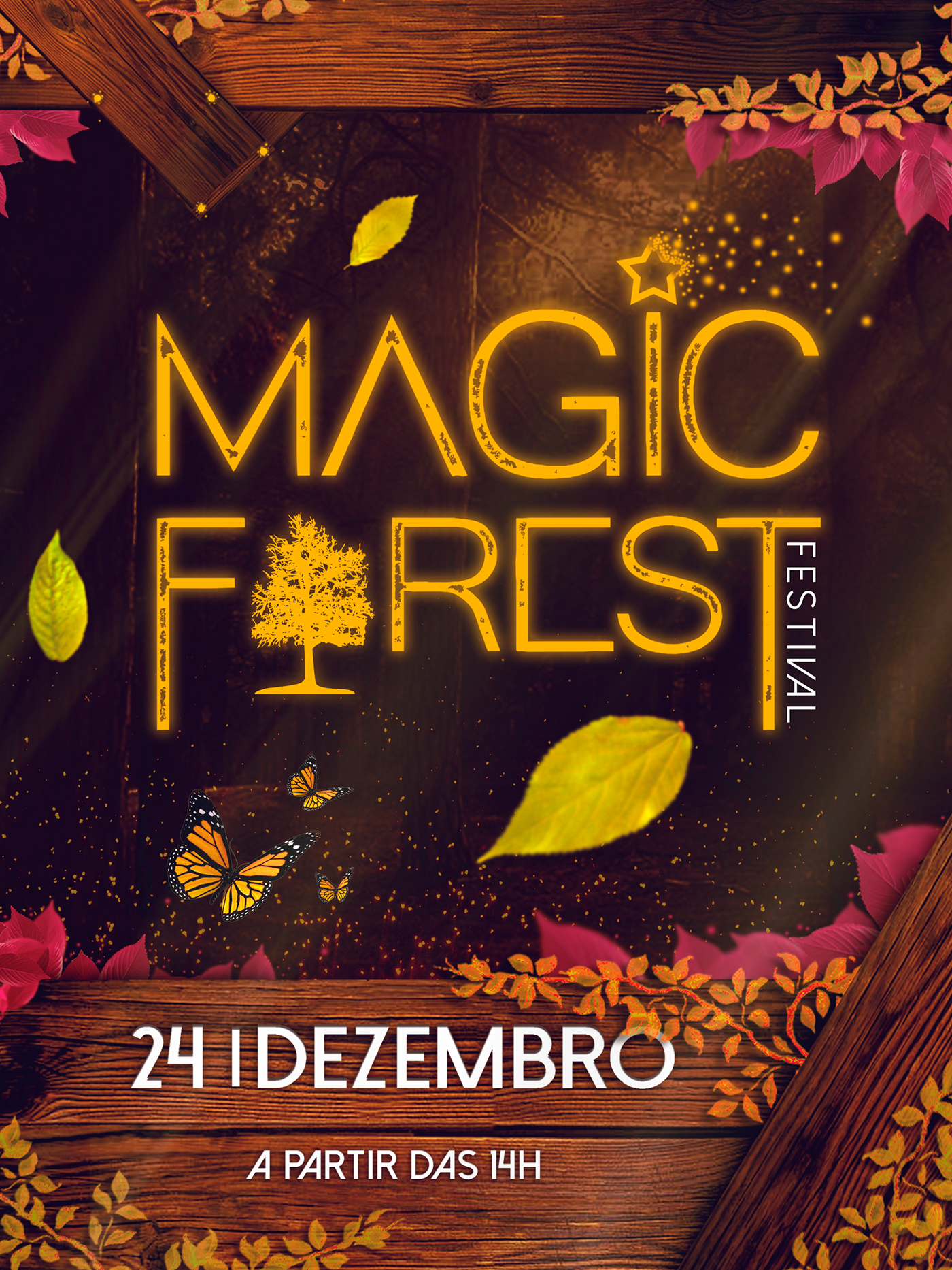 Adobe Photoshop forest Magic   dj eletronic Events Evento floresta publicidade logo