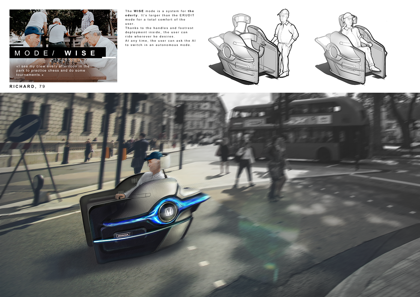 sketch design Honda modular car design car sketch transportation artwork 3D science fiction