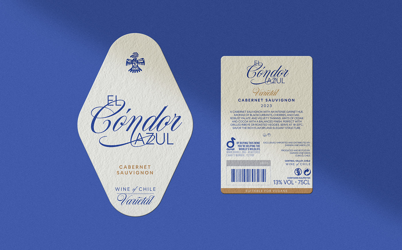wine Label Packaging Logo Design brand identity Mockup chile Logotype blue
