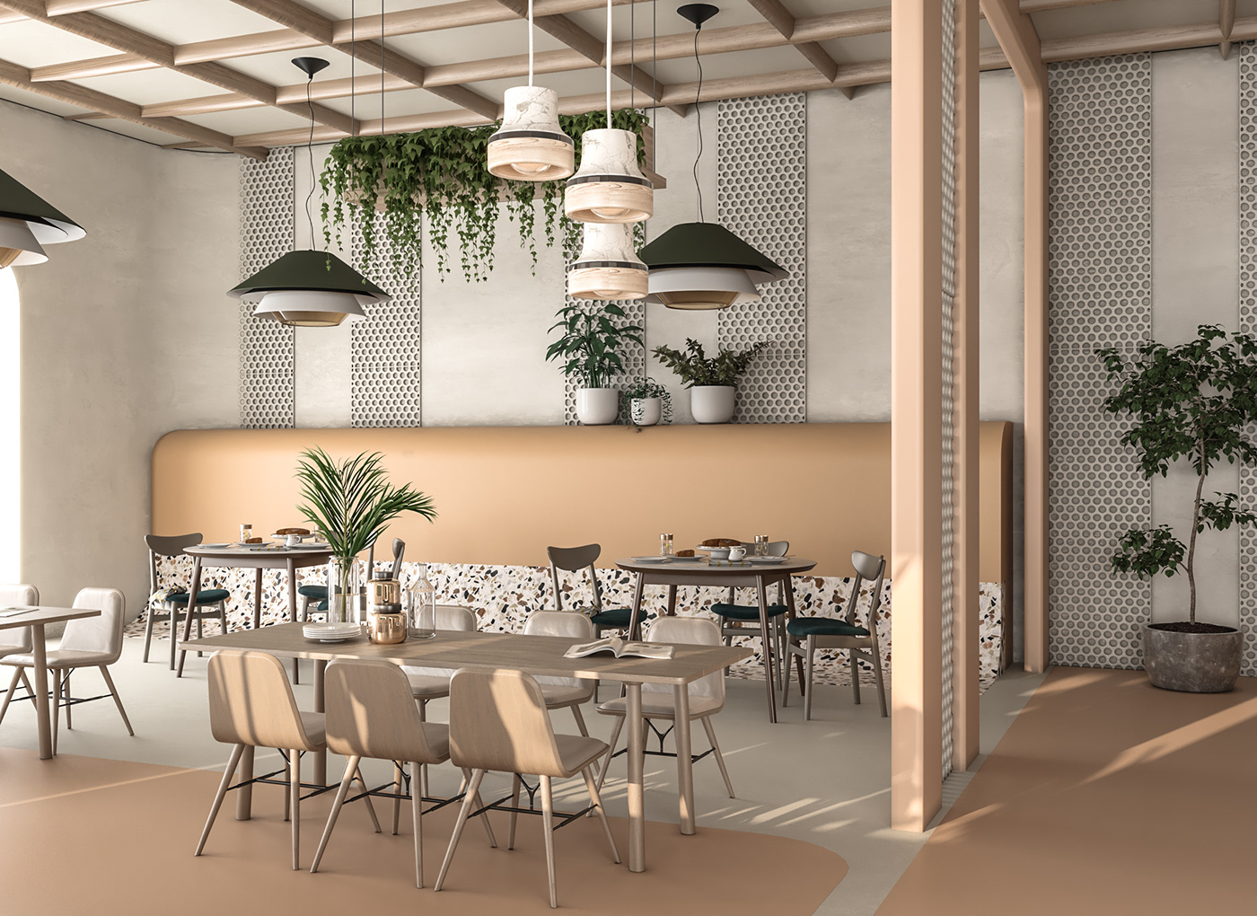 architecture chair Interior interior design  minimal modern Render restaurant visualization vray