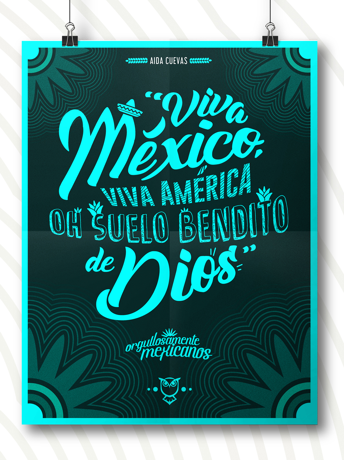 cartel lettering mexicanos mexico orgullosamente popular poster