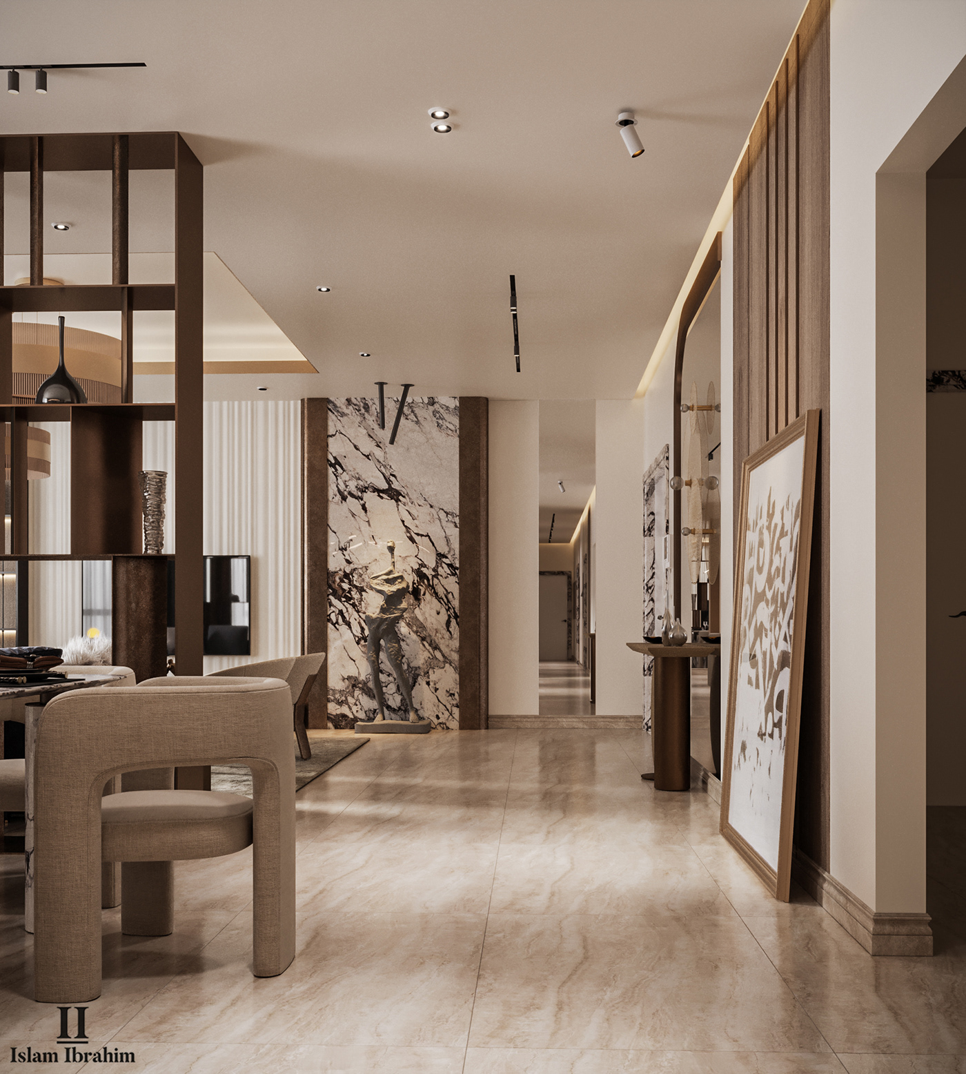 Hall interior design  modern Villa architecture design dining Interior KSA UAE