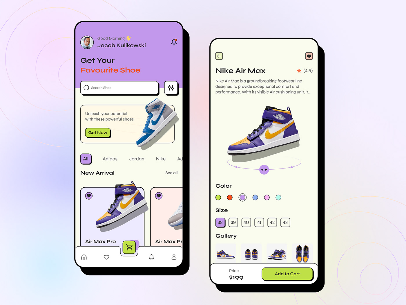 nike app shopify app ecommerce app shoes app Shoe App UI/UX Figma FootwearApp Mondolsgraphic Shoes ecommerce