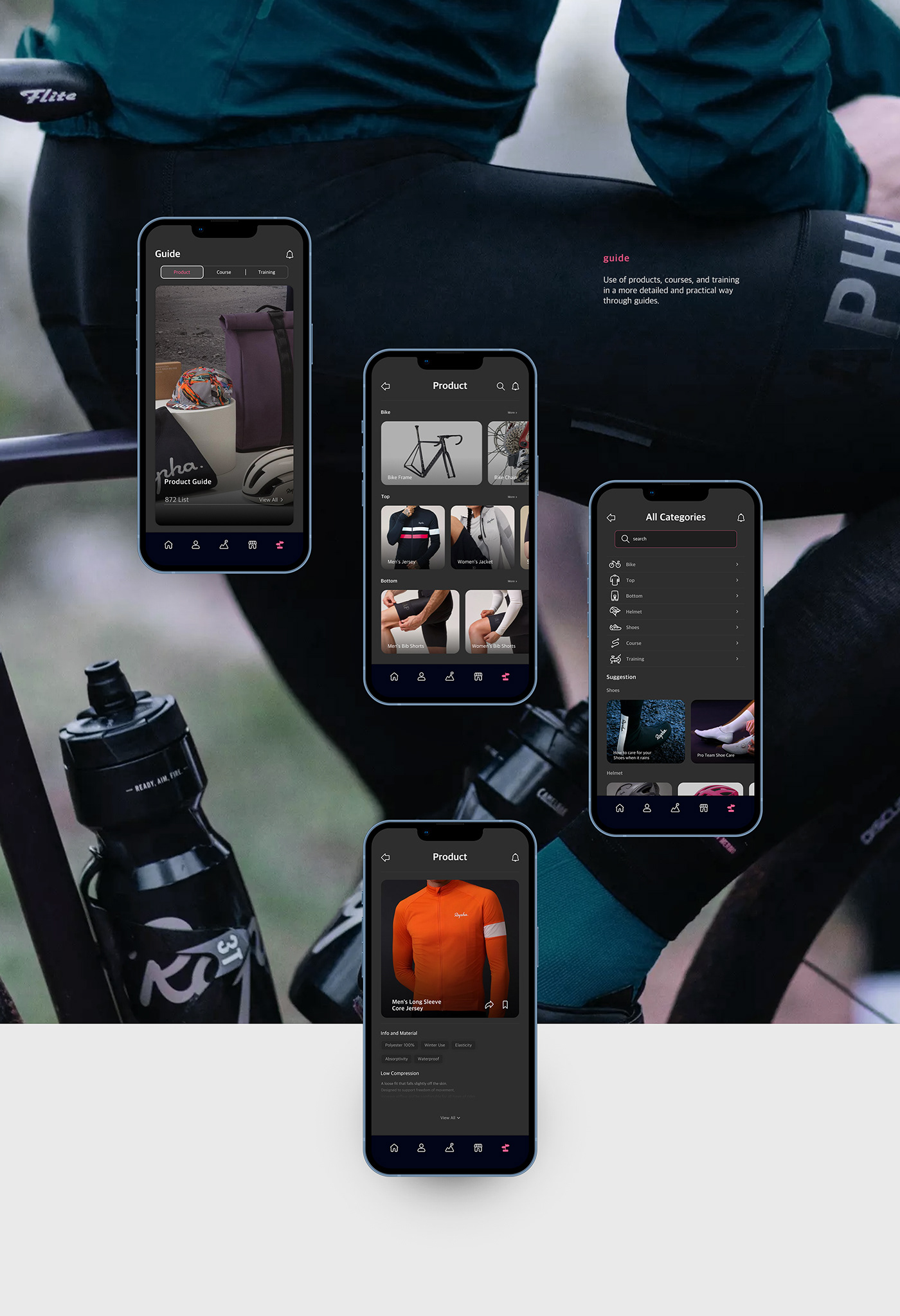 app app design interaction mobile Rapha UX UI portfolio UI ux Figma