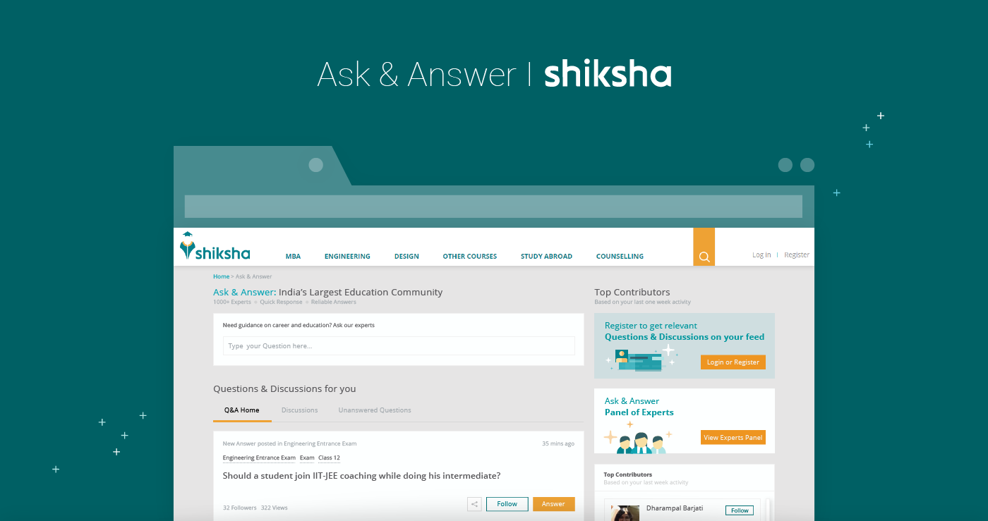 Education portal shiksha.com ask&answer community forum post comment reply q&a