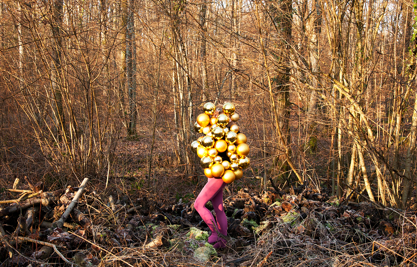 Photography  Fashion  Performance self portrait Switzerland Nature woman Metamorphosis camouflage