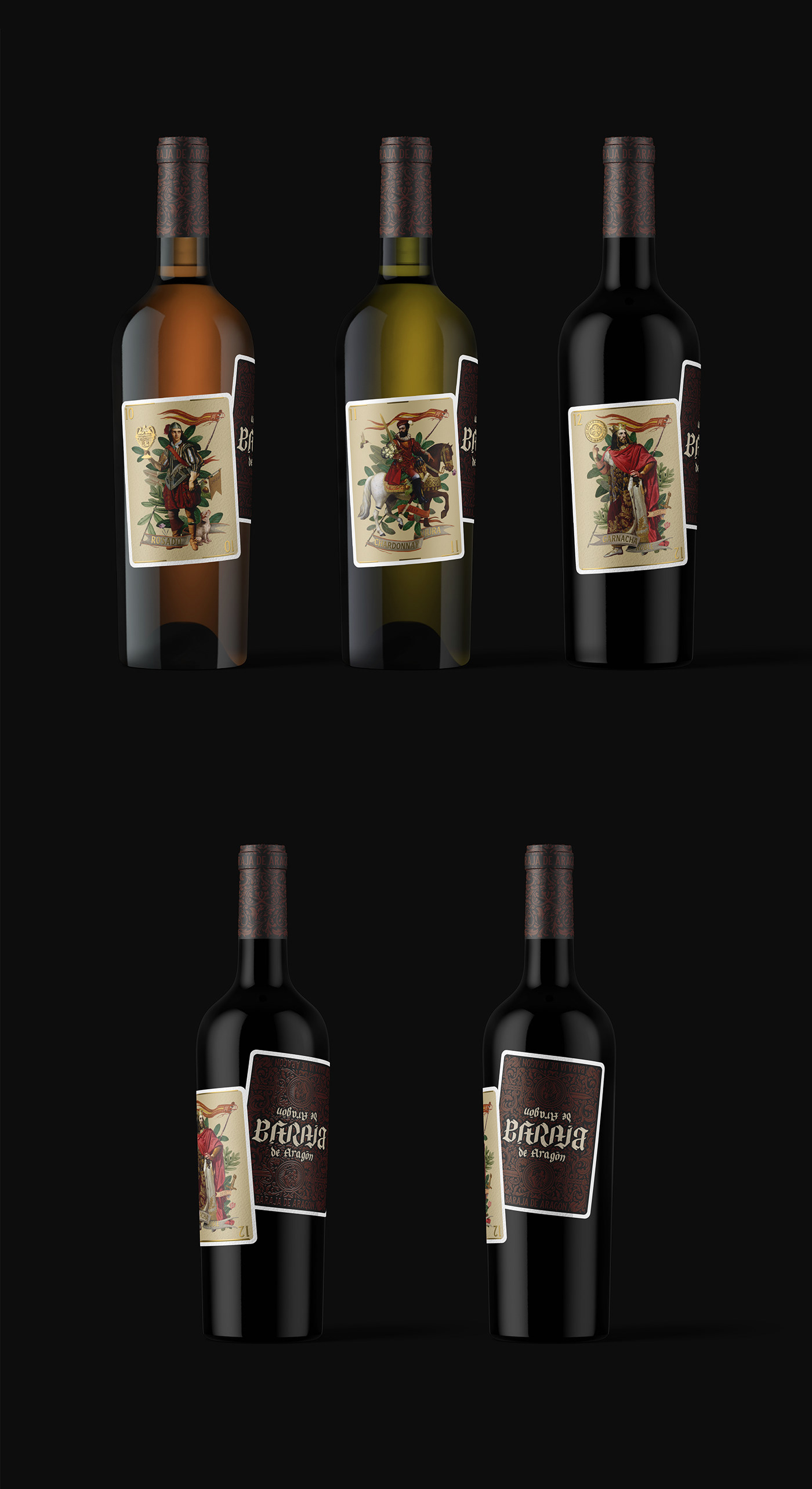 Aragon argo Baraja cards españa king naipe spain wine wine label