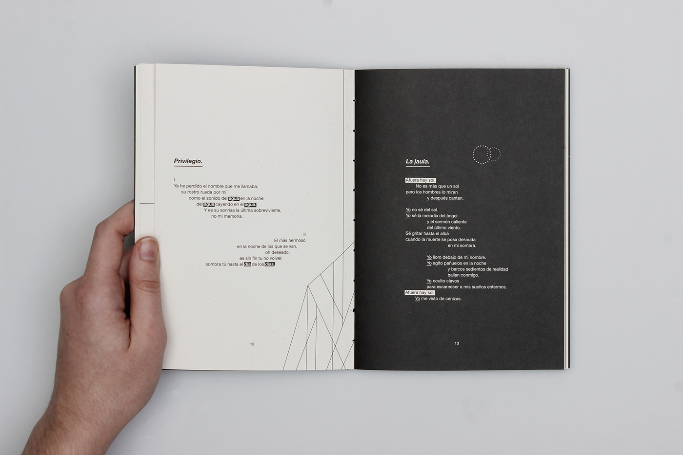 editorial editorial design  Diseño editorial graphic design  Book Binding poems Poetry  Layout poesia black and white