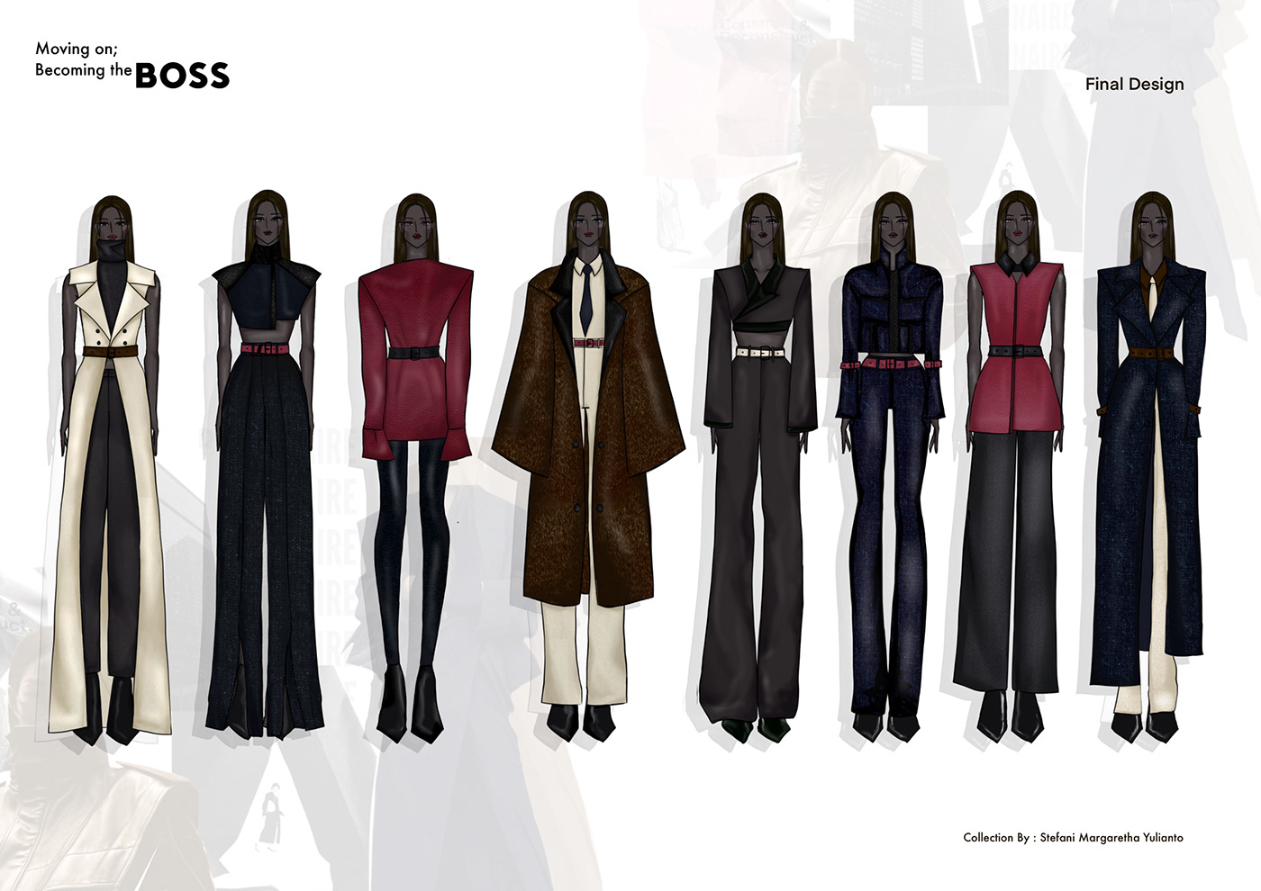 fashion illustration fashion collection boss Hugo boss fashion design styling  womenswear