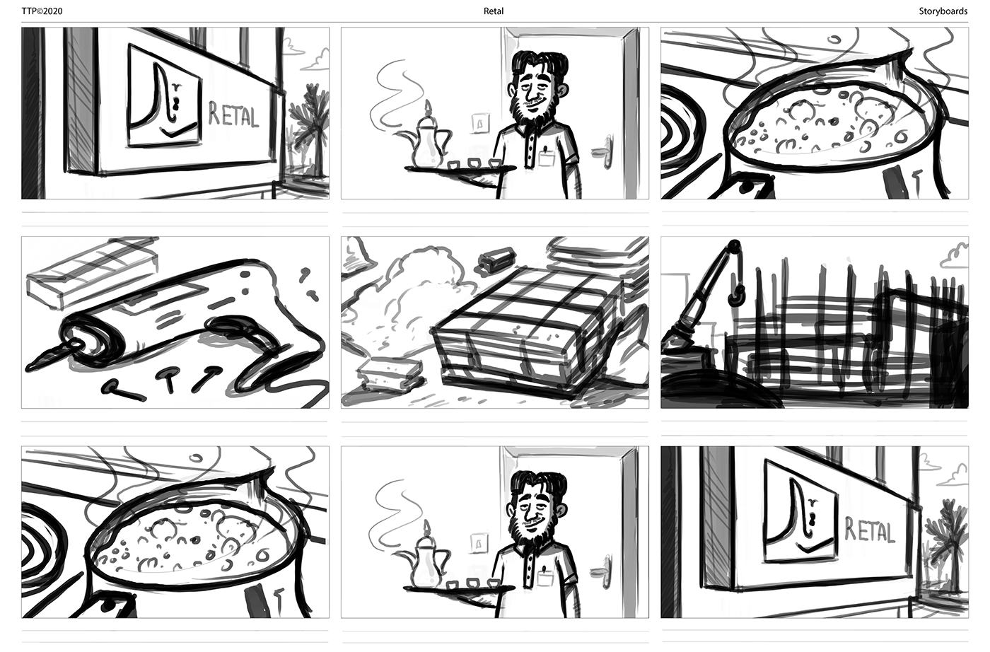 ad commercial drawings sketches Storyboards