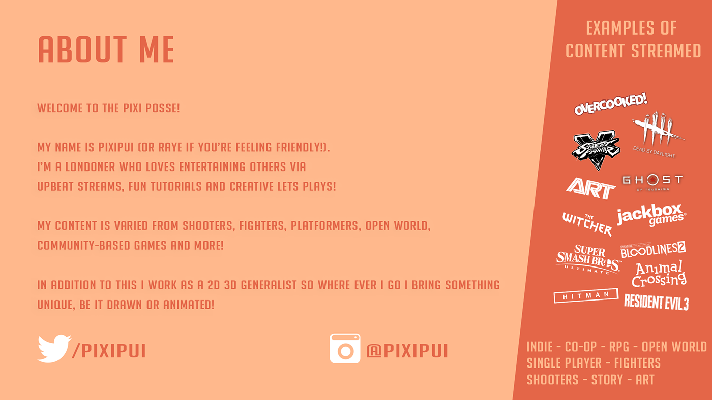 INFLUENCER information Pack pixipui Twitch