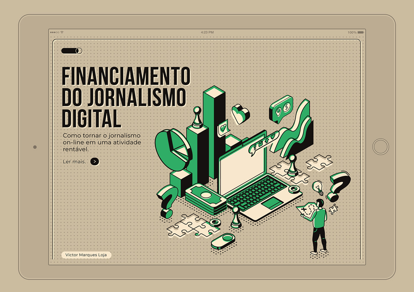 illustrations Cover E-Book jornalism e-book digital iPad smartphone THEMES financing cover