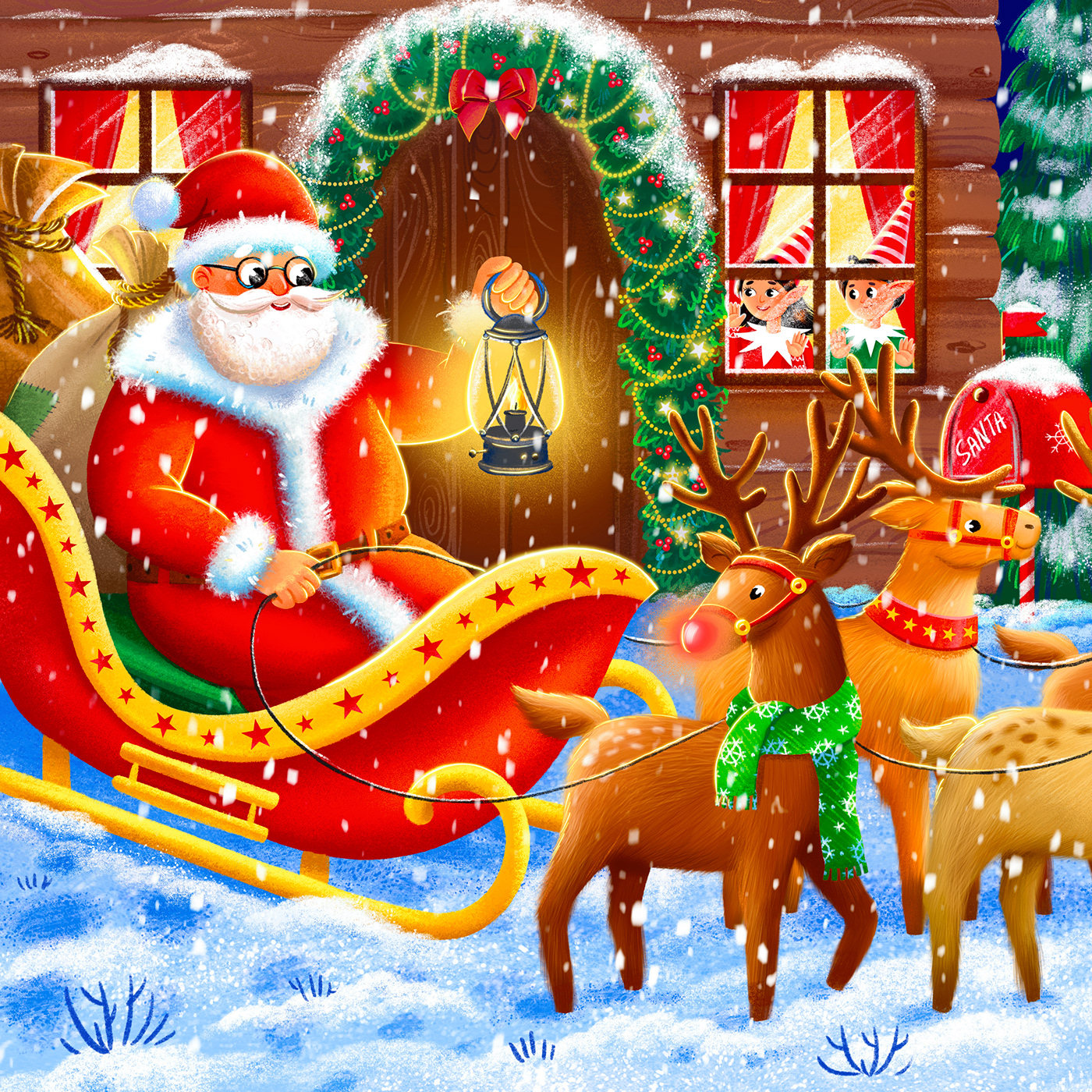 Christmas xmas santa Character design  digital illustration cartoon christmas design new year storytelling   storyboard