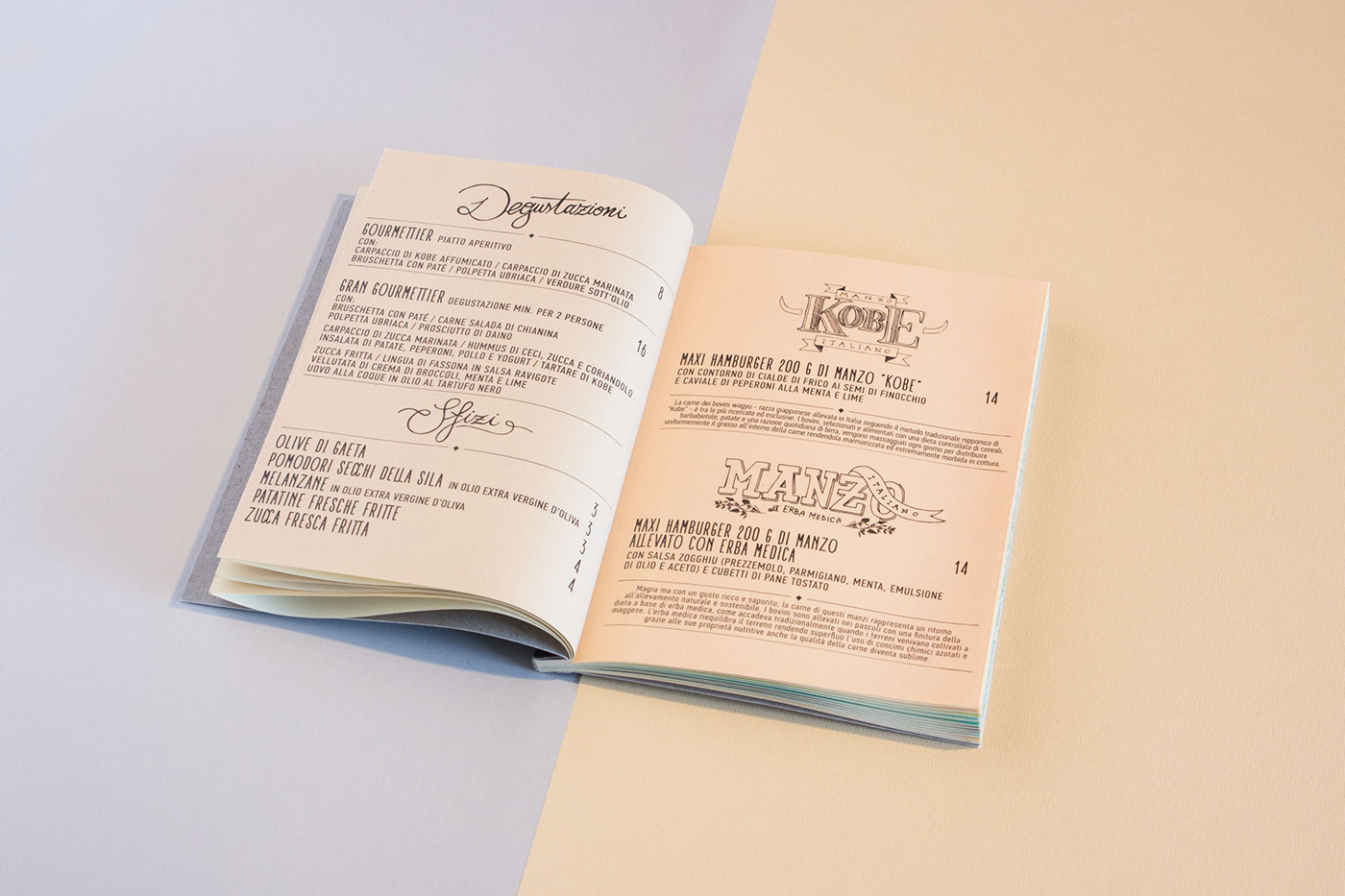 Food  menu handwrite design Bistrot Rome