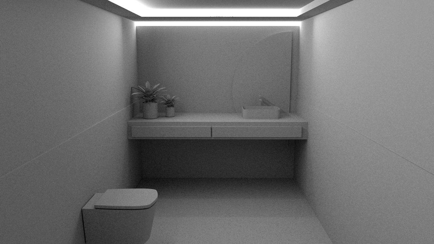 colour block dark powder room small bathroom