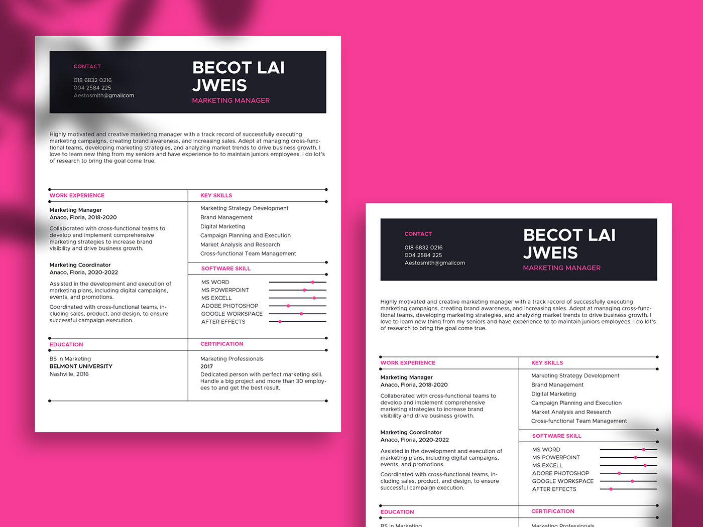 resume design Resume Job resume template Mockup design CV resume template clean elegant