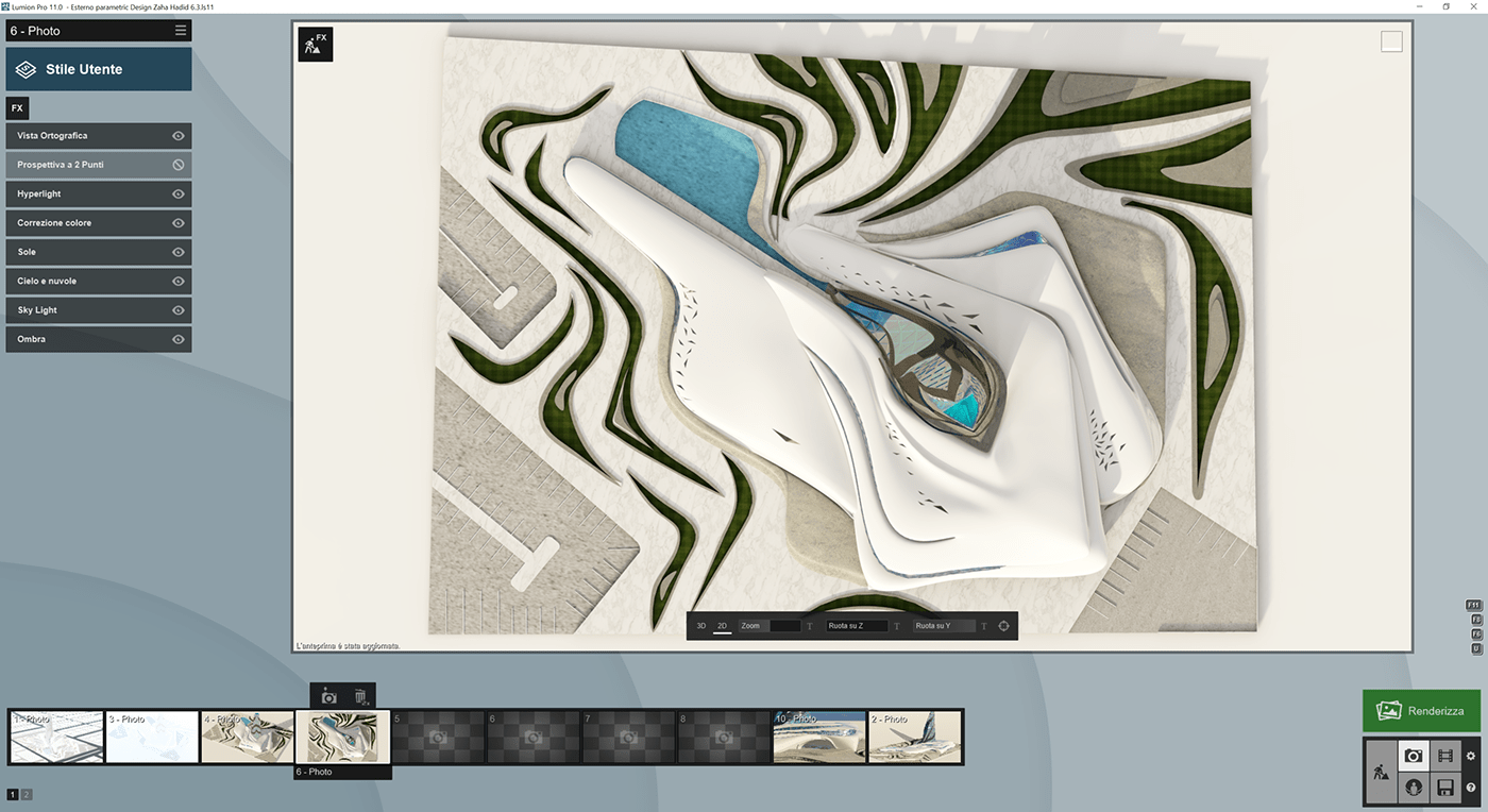 3D architecture archviz CGI exterior parametric rendering ZAHA HADID