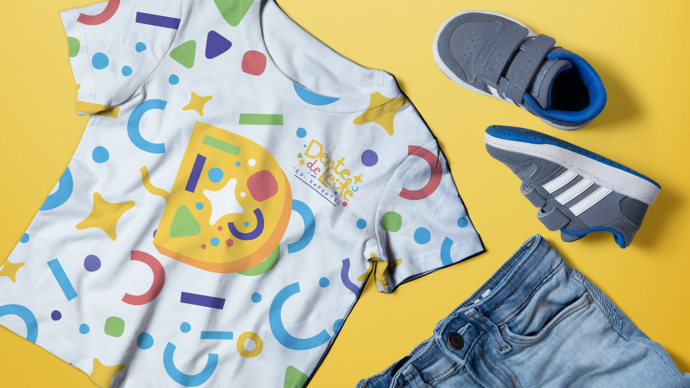 baby brand identity color escola kids pattern