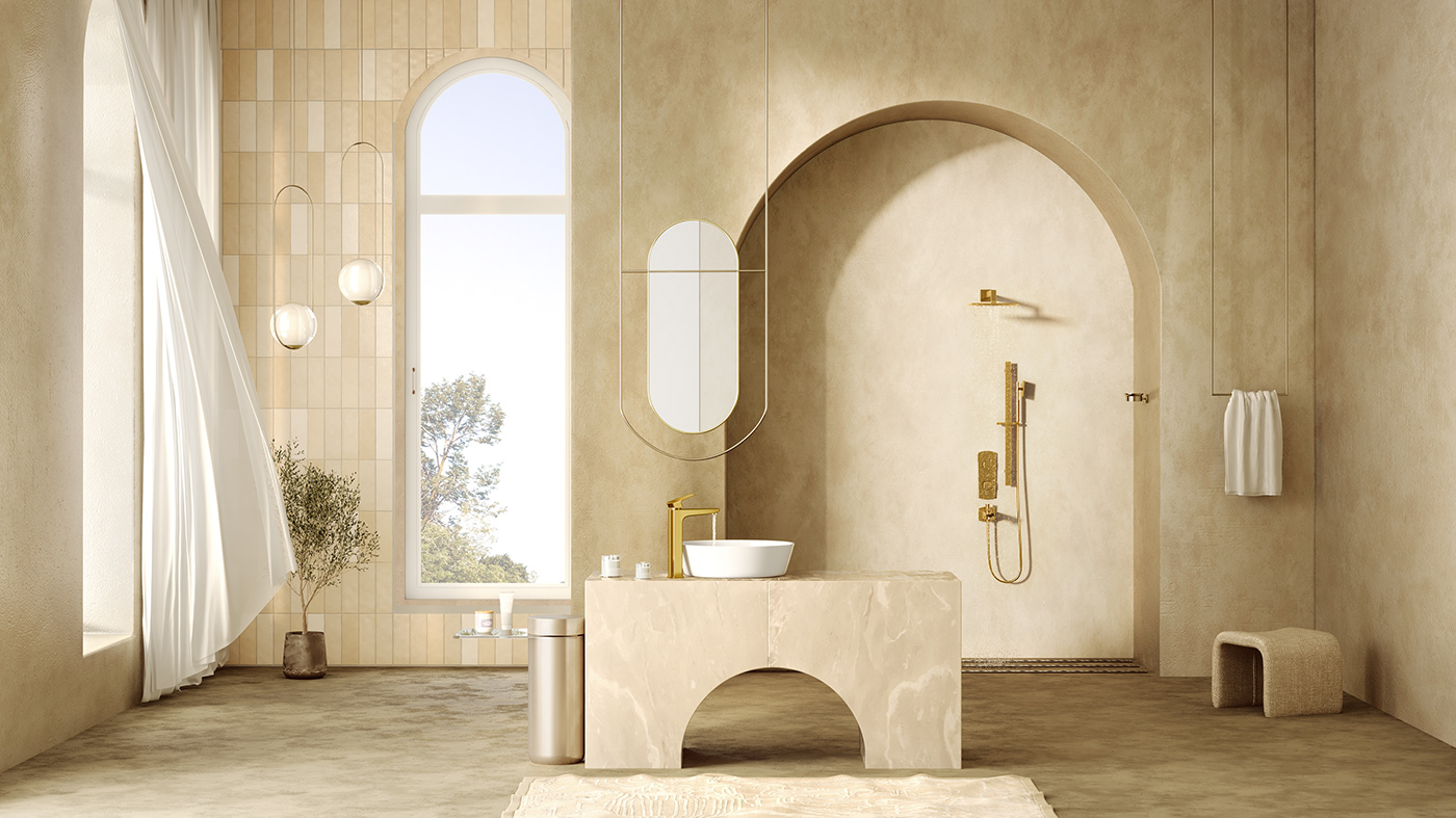 indoor architecture 3D modern visualization 3ds max bathroom cgi