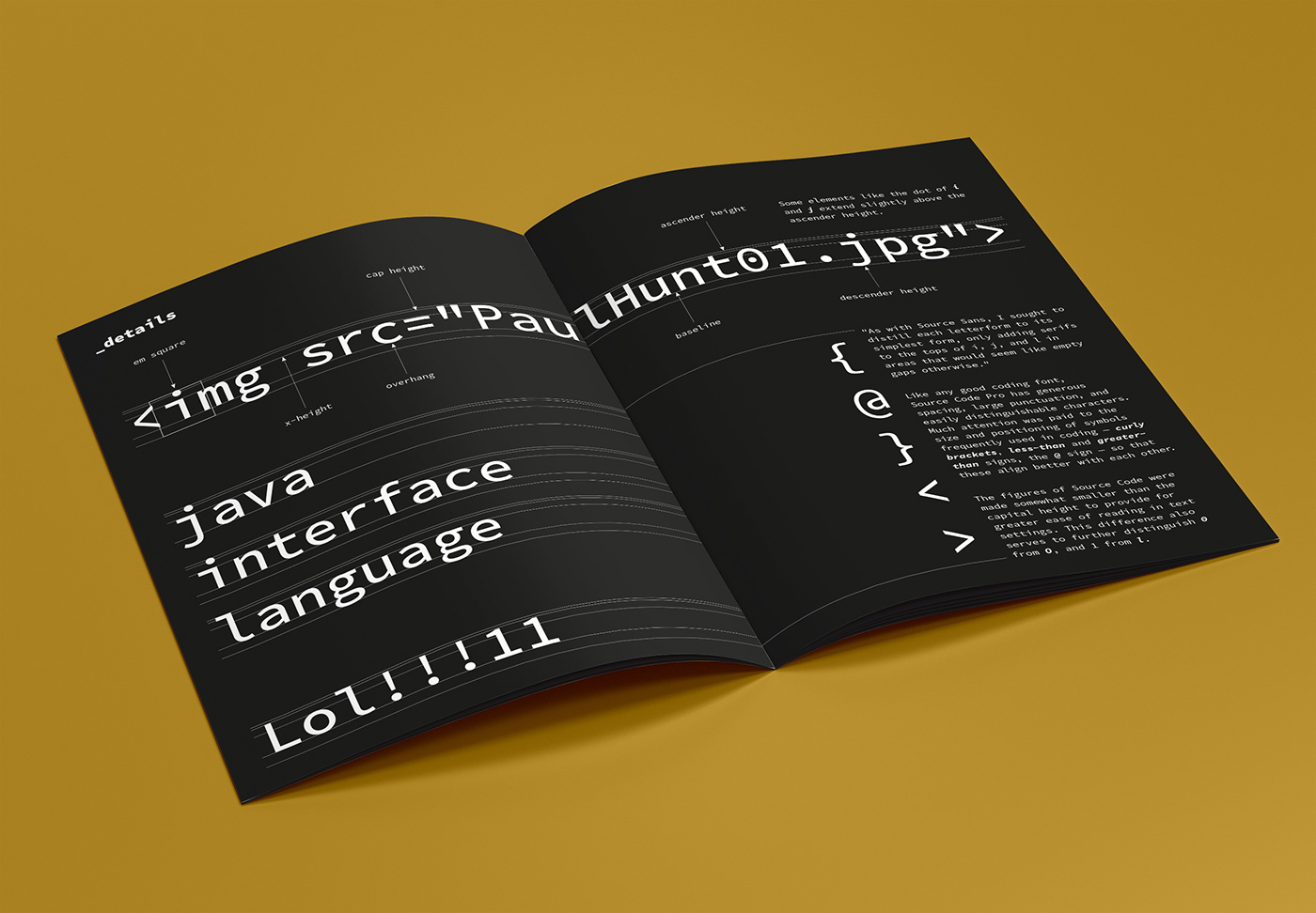Type Specimen specimen typography   editorial design  font source code pro type design della comunicazione Communication Design Typeface