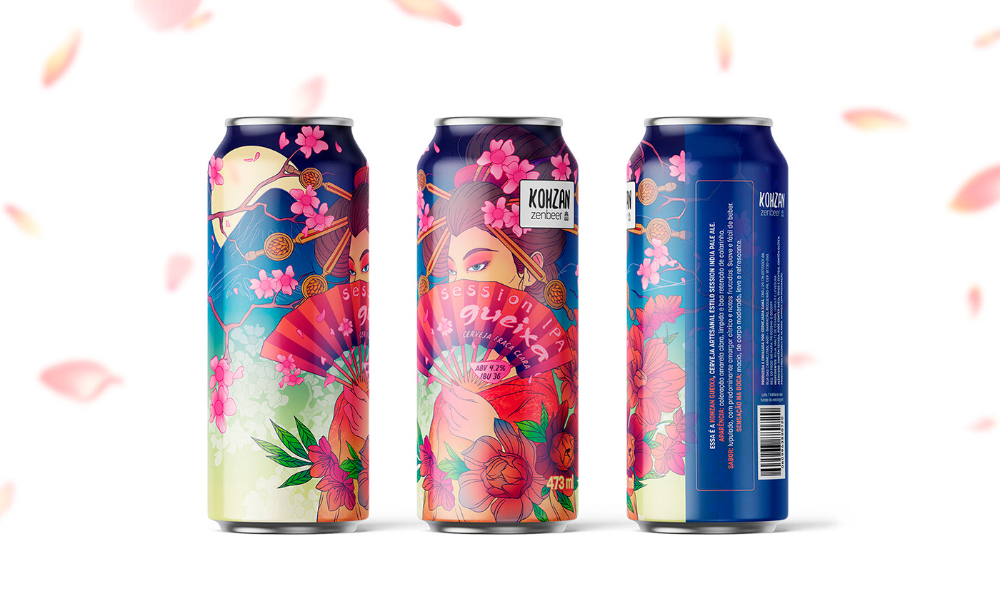 alcohol beer bonsai brewery Character design  Digital Art  drink japan katana Packaging