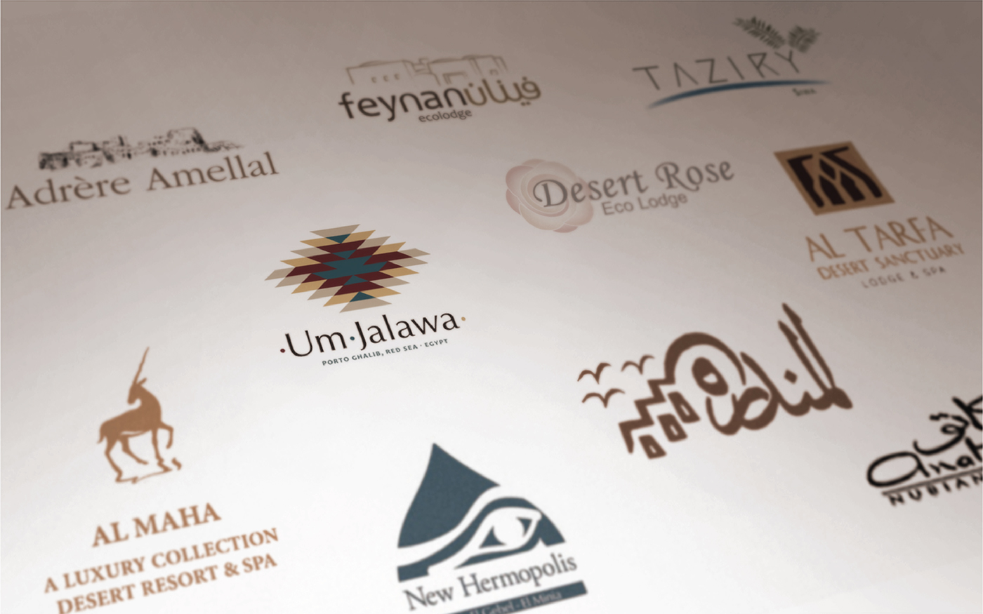 logo branding  eco lodge desert bed bedouin Spa hotel