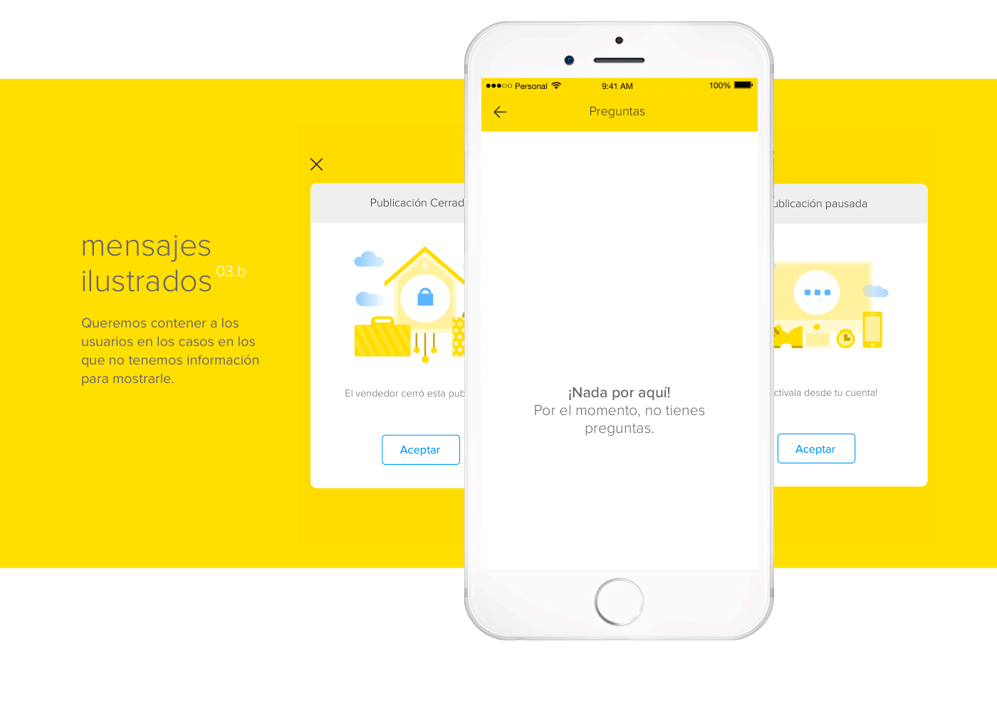 ui ux mobile Mercadolibre app flow ilustraciones vistas ios interfaz design diseño yellow amarillo MERCADO LIBRE interaction